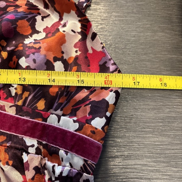 Vtg Moda International Womens Babydoll Tank Top Size M Floral Velvet Trim Y2K - Picture 7 of 8